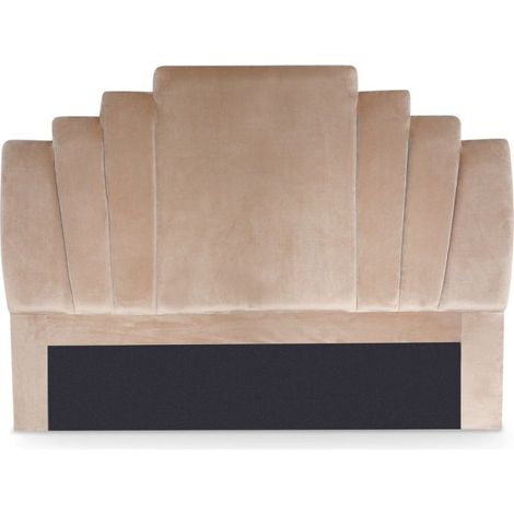 Tête de Lit en Velours "Renaya" 160cm Taupe (1/5)