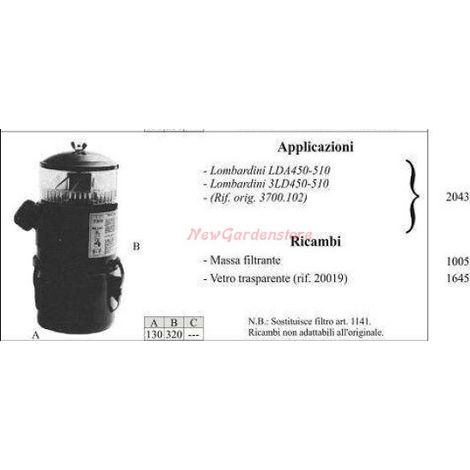 Filtre à huile LOMBARDINI pour tracteur à pied LDA450 510 2043