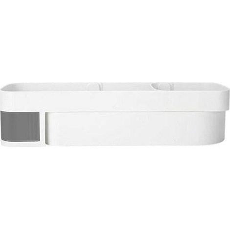 Étagère d'angle de rangement pour douche, support de rangement, organisateur de salle de bain, trépied adhésif blanc et gris (1/5)