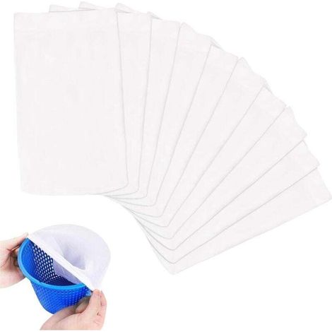 10 Pièces Chaussettes Skimmer Reutilisable Filtres en Tissu de Nylon Élastique pour Peuvent Emprisonner Pollen Feuilles Cheveux (1/4)