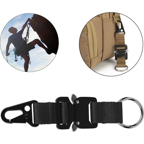 Mousqueton en Alliage de Zinc pour Escalade, Randonnée et Accrochage d'Équipement Extérieur, Sangle Nylon Robuste (1/5)
