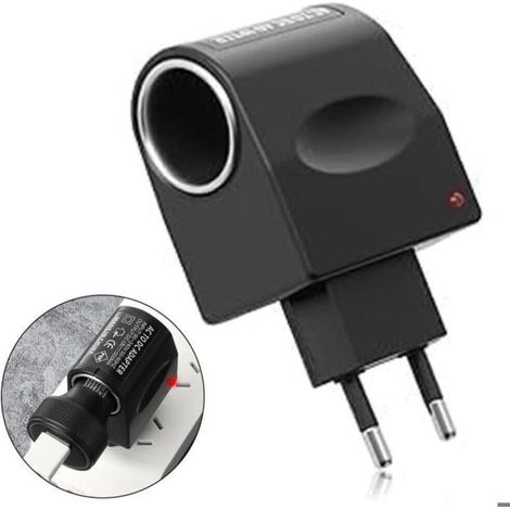 Adaptateur allume-cigare 220V→12V, prise UE, adaptateur secteur pour appareils de voiture tels que mini rafraîchisseurs d' (1/5)