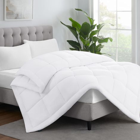 Couette Alternative en Duvet Insert de Couette Cousu en carré Couette matelassée Twin XL avec 4 languettes d'angle literie pour Toutes Les Saisons Blanc (1/5)