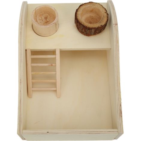 Bac à sable en bois pour hamster, petit animal de compagnie (hamster, cochon d'Inde) avec douche et baignoire à sable pour creuser (1/5)