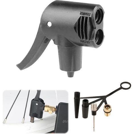 Adaptateurs De Valve Kit D'Adaptateur De Valve Avec Raccord Et Aiguille, Pour Voiture, Vélo, Ballons, Matelas Gonflables (Noir (1/5)