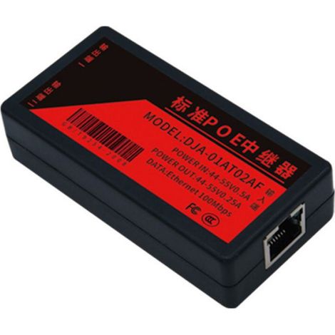 1 Extendeur PoE 2 Ports, 100 Mbps, IEEE 802.3af, 100 Mètres, Caméra IP, NVR, Noir (1/5)