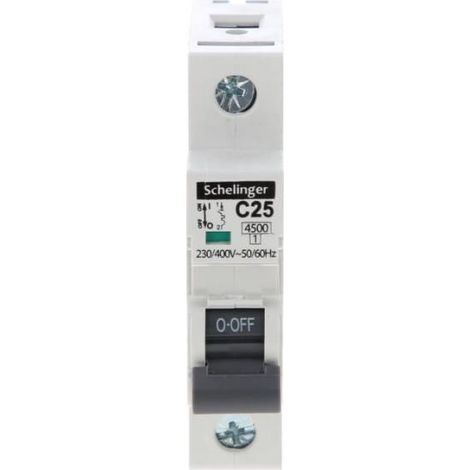 Leistungsschalter 1P C 25A 4,5kA AC Schelinger A02-G7-1P-C25