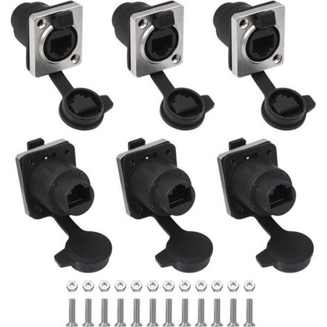 Coupleur RJ45 - Étanche - Blindé - Pour Installation Sur Panneau - Lot de 6 (1/5)