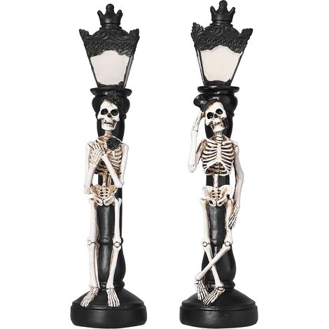 Lampada a forma di teschio – Halloween – A batteria – Decorazione da tavolo – Casa / Festa