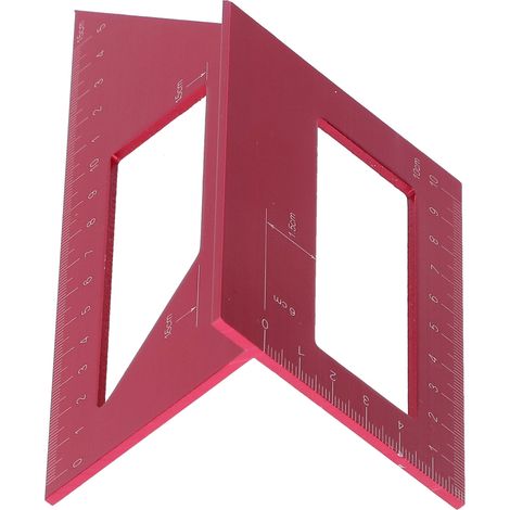 45°/90° T-Winkellehre, gerade Kante, 3D-Gehrungswinkelmessgerät für die Holzbearbeitung (rot) (1/5)