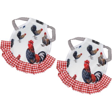 Lot de 2 protège-plumes pour animaux, motif coq, protège-dos et ailes, tablier de selle pour poule, style C (1/5)