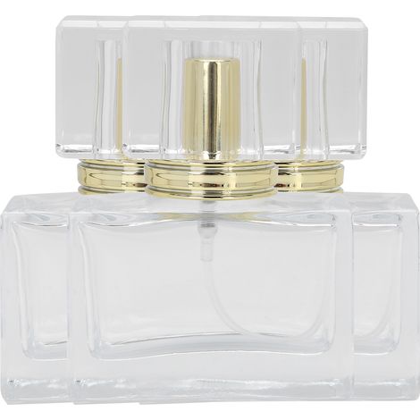 Flacon vide parfum verre 3 pièces atomiseur doré rechargeable cosmétiques (1/5)