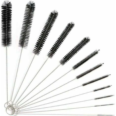 12 pièces Tube Brosse de Nettoyage Versail - Goupillon Nettoyage - Brosse de Nettoyage Tube pour Bouteille en Verre Bébé Biberon Bouilloire Clavier - Tuyau Brosses de Nettoyage - Brosse de Nettoyage