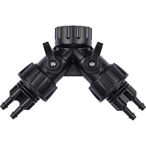 CCYKXA 6,35-mm-Tropfschlauch-Adapterverbinder auf Wasserhahn-Adapterverbinder, 2-Wege-Y-Verteiler für 1,9-cm-Gartenschlauch auf Schlauch