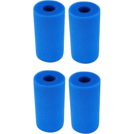 Éponge filtrante de piscine - 4 pièces - Impuretés absorbantes - Convient pour le type A - Réutilisable et lavable - 100 × 200 mm - Bleu (1/5)