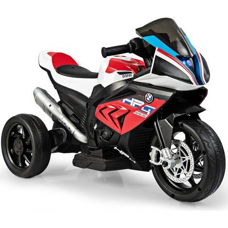 COSTWAY Moto Électrique 6V pour Enfants 3-8 Ans avec Siège Confortable, Moto Véhicule avec 3 Roues, Repose-Pieds, Vitesse 3 km/h, Charge 30KG Musique Lumineux, pour Enfants Rose (1/5)