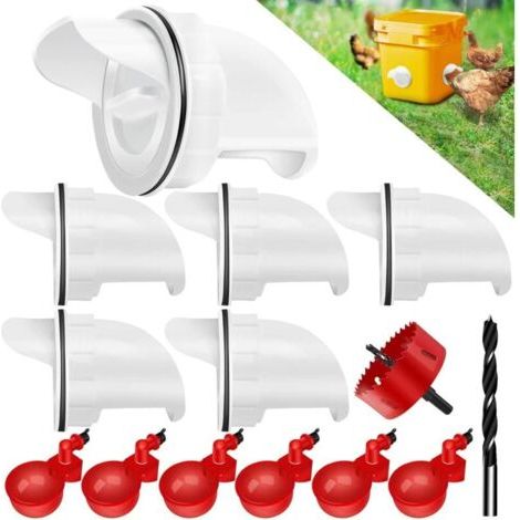 Kit de mangeoires automatiques pour volailles sans gaspillage et abreuvoir