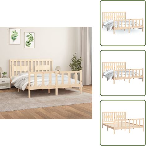 Cama sin colchón - vidaXL Estructura de cama sin colchón madera maciza de pino 160x200 cm - Cama de pino