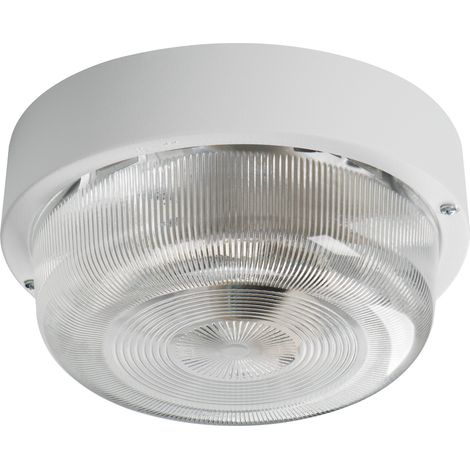 plafoniera stagna vetro 230v 200 mm E27 bianco
