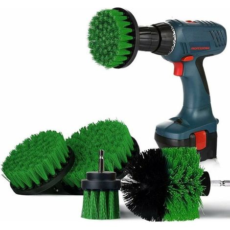 Drill Brush Attachment Set 4 Pieces, Cordless Screwdriver Brush 2' / 3.5' / 4' / 5' Cordless Drill Attachment Drill Cleaning Brush Attachment Brushes for Bathtub Tile (1/5)