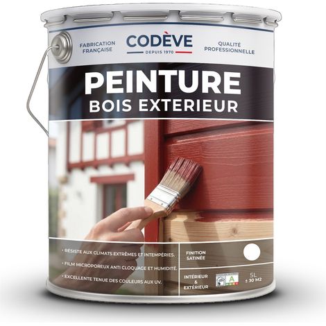 Peinture Bois Exterieur - 5 L   - Codeve Bois - RAL 5003 - Bleu saphir - Extérieures Pour La Protection D'un Chalet, Abri, Garage, Cabane. (1/5)