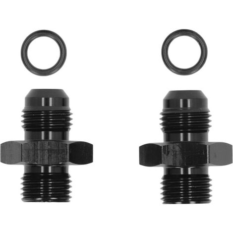 Kraftstoffleitungsanschluss, Paar ORB6 auf AN6 Schwarzes Aluminium Endanschlussrohr O-Ring Set für Ansaug- und Abgaskrümmer. (1/5)