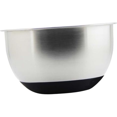Bol en acier inoxydable de 20 cm avec base antidérapante en silicone, gradué (1/4)