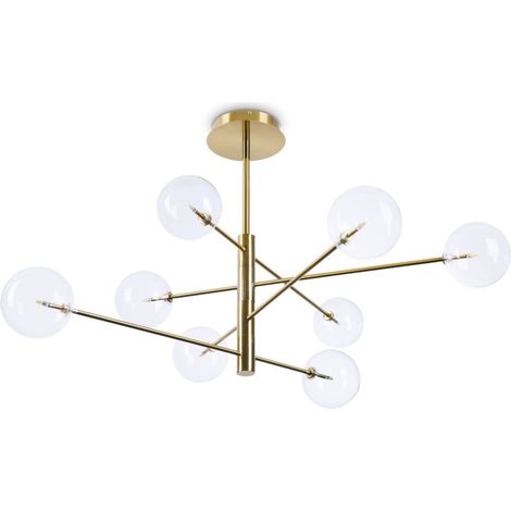Ideal Lux EQUINOXE Plafón Semi Empotrado 8 Luces Multi Brazo Latón