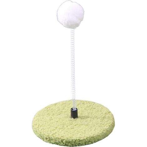 Interaktives Katzenspielzeug, Kratzbaum mit Federball, kleiner Kratzbaum, Sisal-Kratzspielzeug mit hängendem Ball (grün)