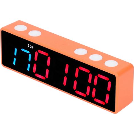 Minuteur Fitness Horloge Grand Affichage LED Numérique Anti Vertige Chrono Intervalle Entraînement pour Maison Garage École Bleu Rouge (1/5)