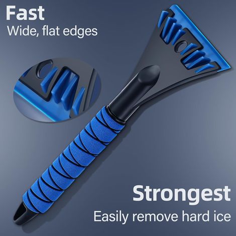 Eiskratzer fürs Auto 2025, Scheibenkratzer, Eiskratzer mit weichem, rutschfestem Griff, effizienter Eiskratzer mit Eisbrechfunktion 10,8 x 32 cm (blau) (1/4)