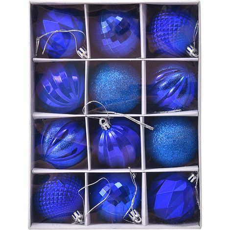 Lot de 12 boules de Noël en papier de forme spéciale, 6 cm, décorations de fenêtre de Noël, pendentifs pour sapin de Noël (1/5)