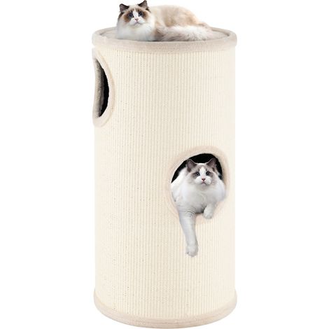 Condo pour Chat à 4 Étages, Maison pour Chat Multi-Niveaux avec Tapis à Griffer en Sisal, Lit Moelleux pour Sieste, Tour Arbre à Chat (1/5)