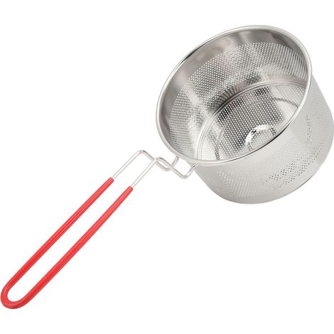 Panier à friture rond en acier inoxydable 304 avec poignée, petit modèle de 16 cm, idéal pour frites, rondelles d'oignon, poulet et pâtes. (1/5)