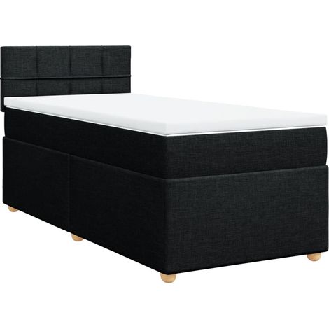 Maison Exclusive - Letto a Molle con Materasso Nero Singolo in Tessuto (1/5)