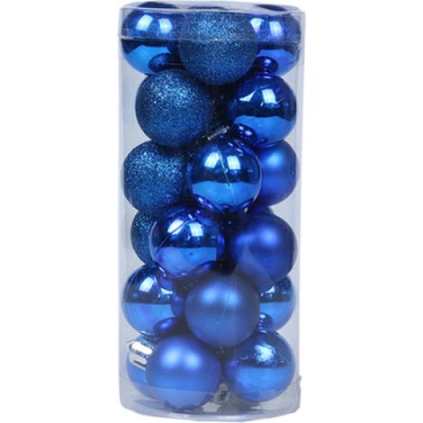 Boule De Décoration - 3 cm - En Plastique Métallisé - Pour Arbre De Noël Fête Mariage Anniversaire - 24 Pièces