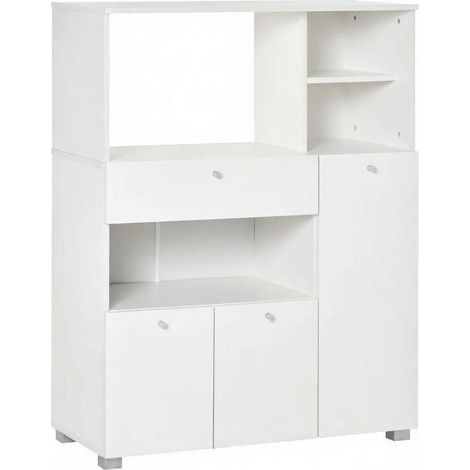 Aparador de cocina blanco con cajón y puertas 90 x 40 x 120 cm (1/5)