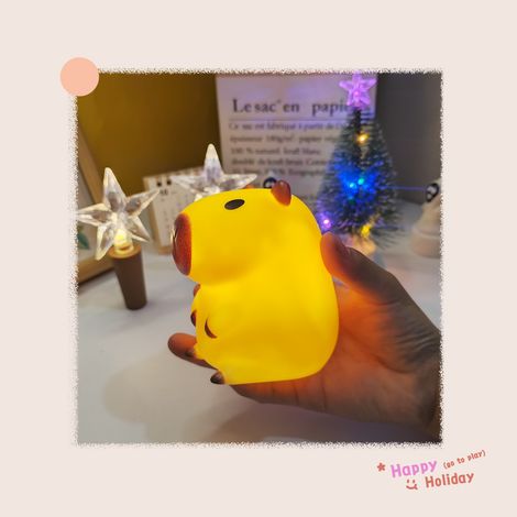 Veilleuse Capybara mignonne - Mini lampe de table - Lampe de chambre décorative - Cadeau de vacances créatif - Éclairage d'ambiance gracieux (1/5)