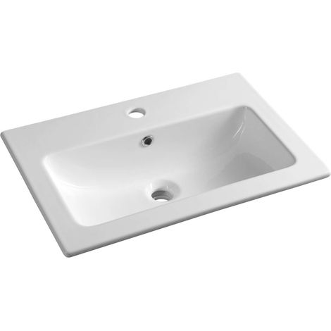 Sapho - Lavabo 60x40 cm, con troppopieno, con foro per miscelatore, bianco 44060 (1/5)