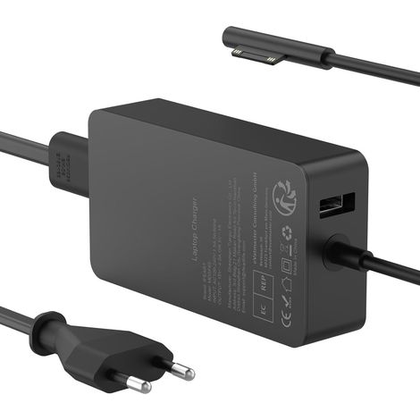 Chargeur Surface Pro 65W 15V 4A Alimentation pour Microsoft Surface 11/10/9/8/Pro 7/7+/6/5/4/3/X, Laptop 7/6/5/4/3/2, Go 4/3/2/1, Book 3/2/1 (1/5)