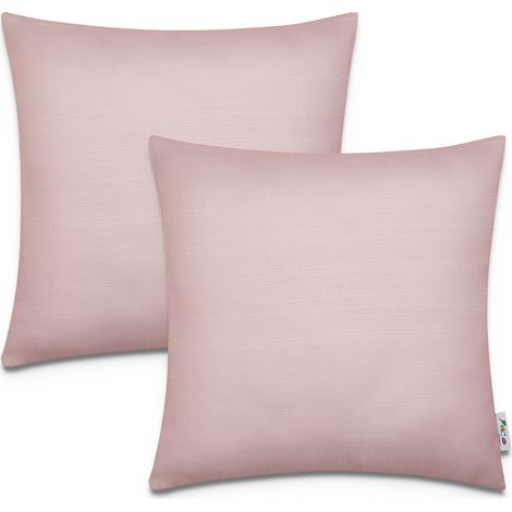 Paco Home Juego 2 Fundas Cojín 45x45 Decorativo Rayas Interior Exterior Decoración 2pcs-Set, Rosa (1/4)