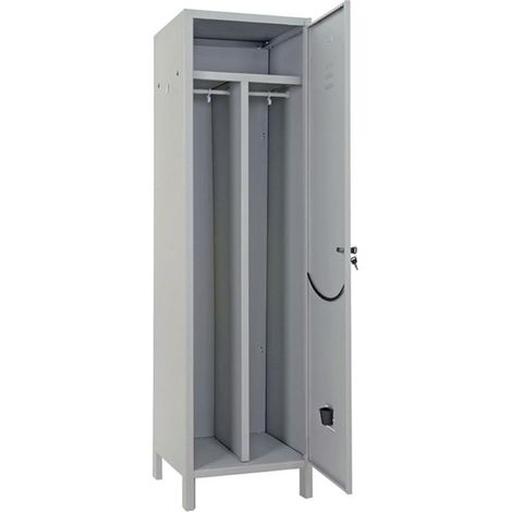 Armadio Spogliatoio Sporco/Pulito 1 Anta Doppio Scomparto 50x50x180H cm Grigio