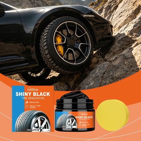 Reifenglanzcreme zur Reinigung abgenutzter, verrosteter und zerkratzter Felgen, Oberflächenpflege und Glanzcreme – 50 g  1 + Schwamm  1 -- DE (1/5)