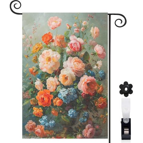 Drapeau de jardin extérieur décoration extérieure toile épaisse double face 30 x 45 cm pour balcon terrasse (1/5)