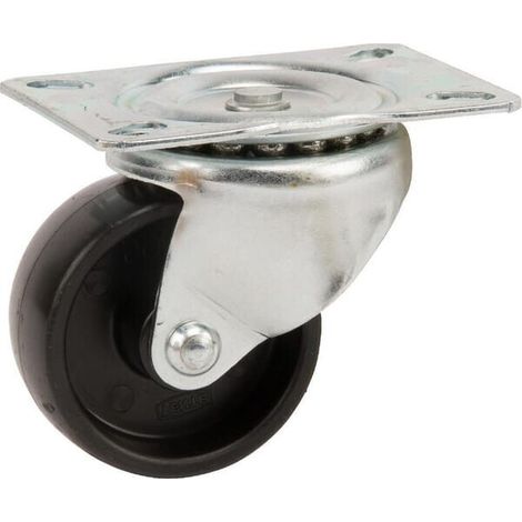 Ruota girevole in polipropilene: diametro65x30 mm piastra di fissaggio: 95x70 mm carico: 120 kg Tente TENTE 3430POO065P609570 (1/4)