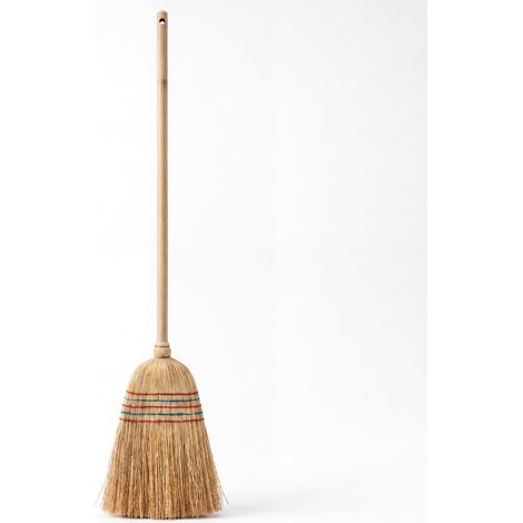 Escoba de paja tradicional de exterior 136cm Beige MSV (1/3)