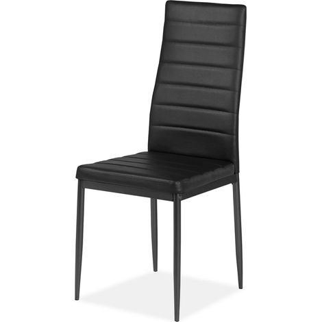 Pack de 6 sillas modelo Daniela tapizadas en polipiel negro, 96cm(alto) 44cm(ancho) 44cm(largo) (1/2)