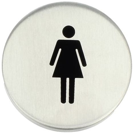 Piktogramm Türschild Türsymbol Damen Herren WC Edelstahl matt gebürstet ø 50 mm Damen (1/3)