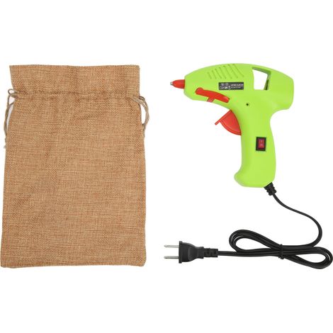 Pistolet à colle chaude portable mini vert, anti-fuite, prise US 100-240V, pour bricolage, déco maison et bureau. (1/5)