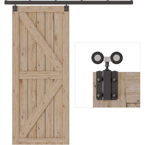 72in/6FT Sliding Door Hardware Kit Box Style Hidden Sliding Rail for Single Door Hardware System (1/5)